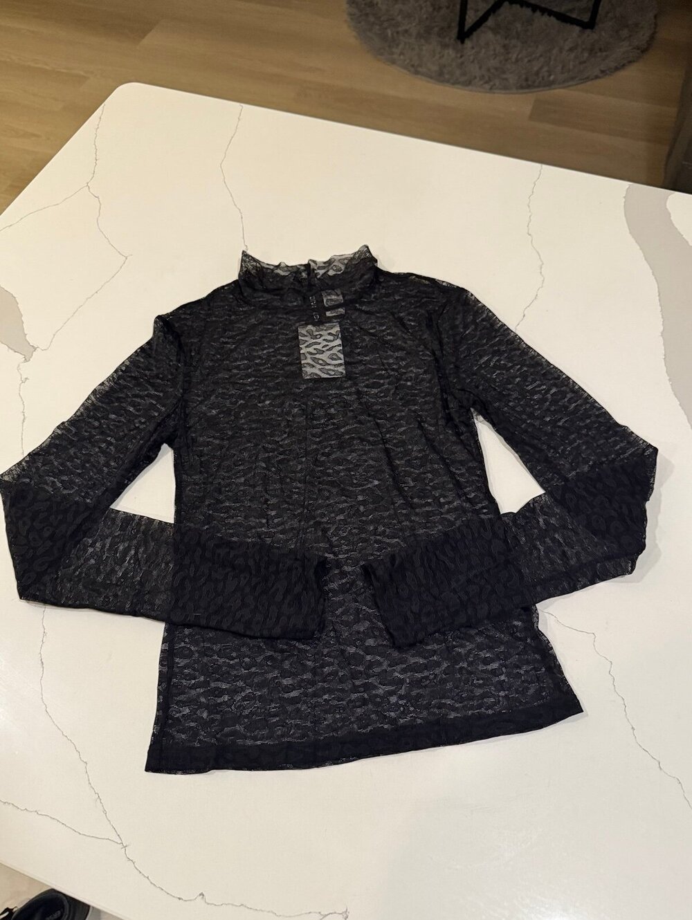 H&M cheetah turtleneck top